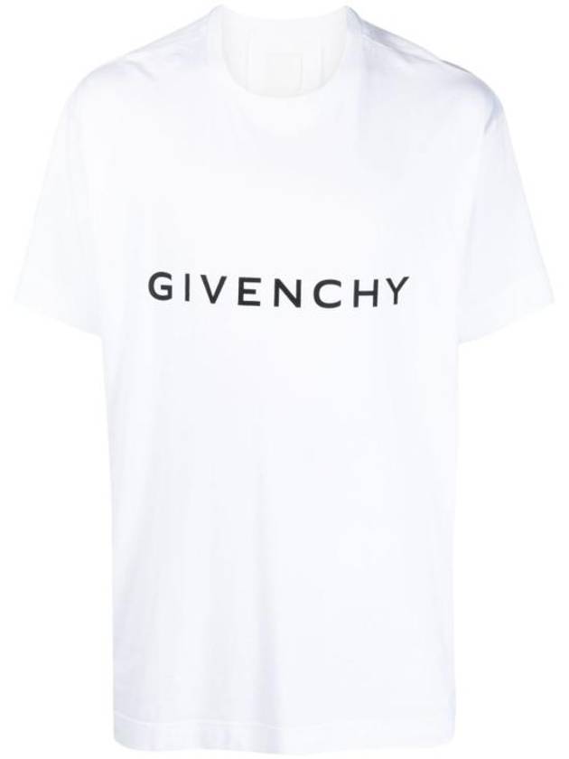 Logo Oversized Fit Cotton Short Sleeve T-Shirt White - GIVENCHY - BALAAN 2