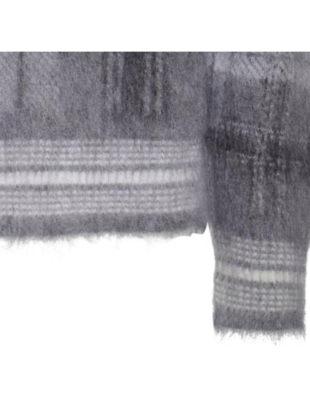 Check 4 Bar Mohair Knit Top Grey - THOM BROWNE - BALAAN 6