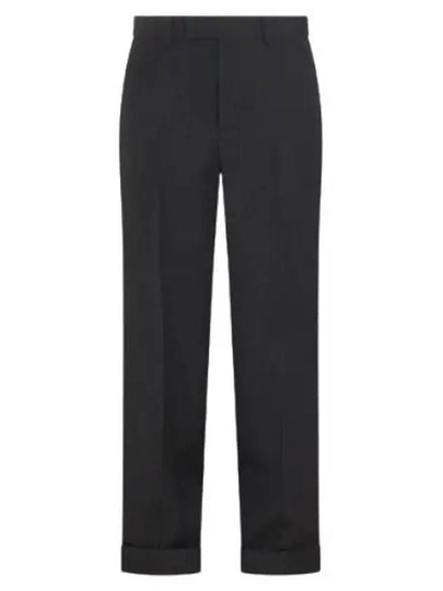 Wide Leg Gabardine Tailored Straight Pants Black - GUCCI - BALAAN 2