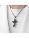 Men's Clef Cross Relic No.7 Pendant Chain Necklace Silver - BASSCLEF - BALAAN 2