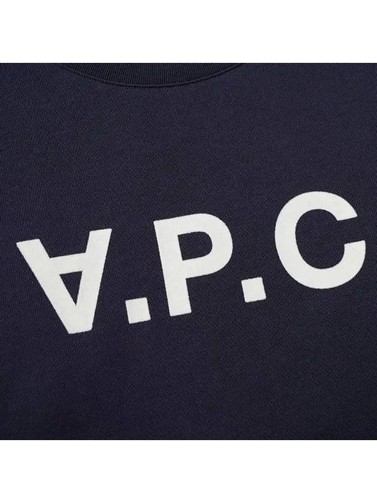 VPC Velvet Logo Sweatshirt Men s Navy COECQ H27378 - A.P.C. - BALAAN 2