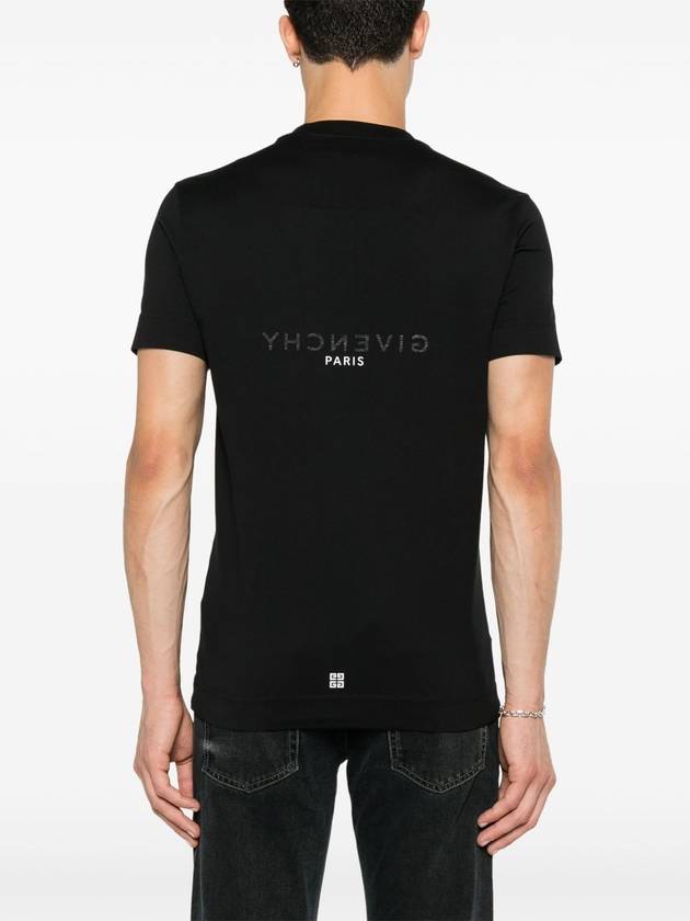 Men's Reverse Logo Round Slim Short Sleeve T-Shirt Black - GIVENCHY - BALAAN 5