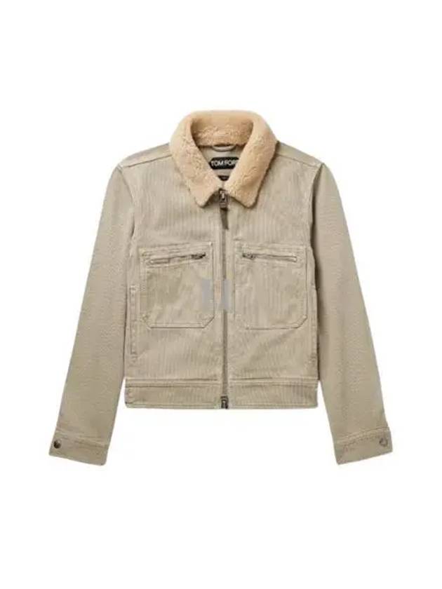 Bedford Code Zip-Up Jacket Beige - TOM FORD - BALAAN 2