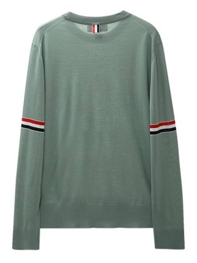 Merino Striped Crew Neck Knit Top Green - THOM BROWNE - BALAAN 3