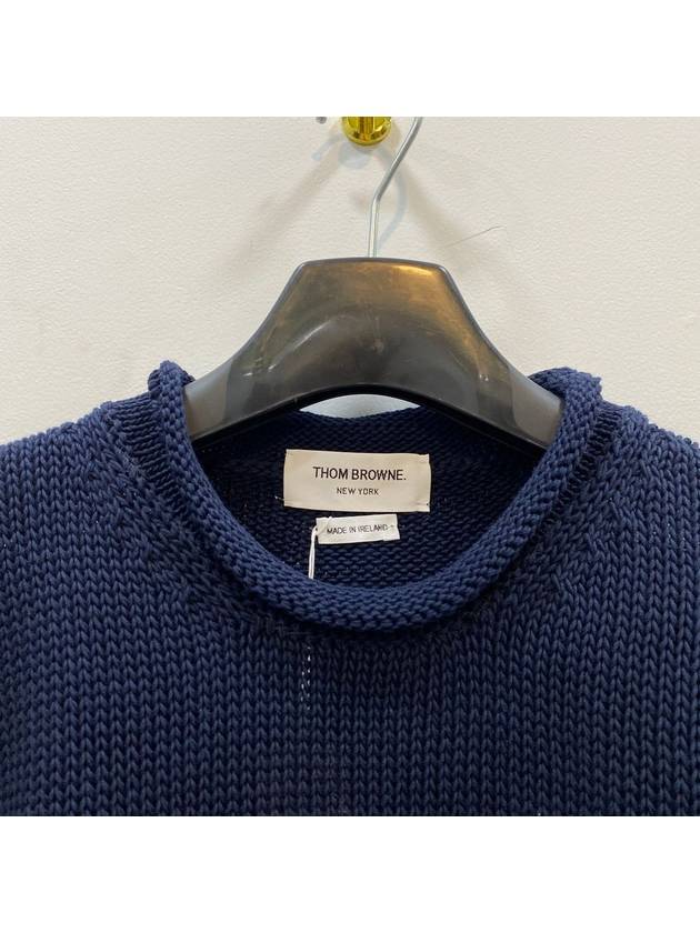 Dolphin Classic Crew Neck Pullover Knit Top Navy - THOM BROWNE - BALAAN 4