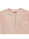 Panarea Henley Jumper Cotton Linen Knit Top Light Coral - LORO PIANA - BALAAN 4