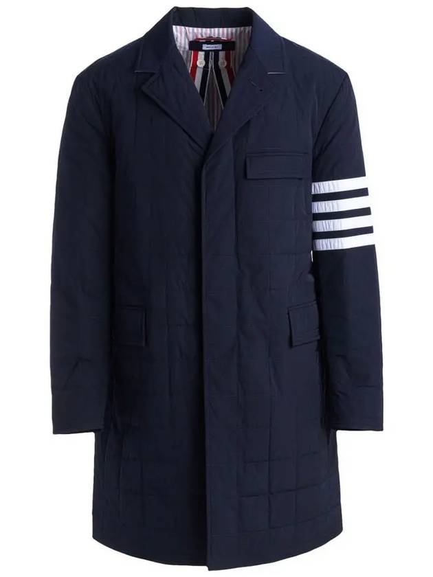 Men's 4 Bar Poly Twill Chesterfield Single Coat Navy - THOM BROWNE - BALAAN 2