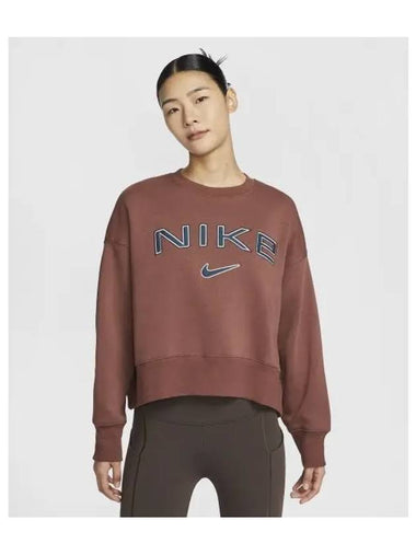 Sportswear Phoenix Fleece Oversized Crewneck Logo Sweatshirt W Red Sepia Platinum Violet Armory Navy FV7675 218 - NIKE - BALAAN 1