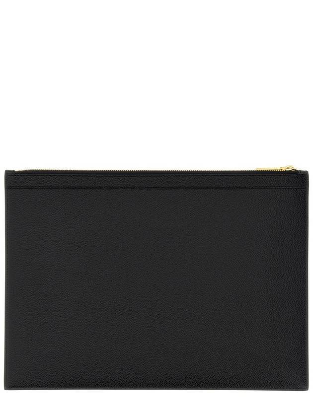 Medium Document Holder Clutch Bag Black - THOM BROWNE - BALAAN 3