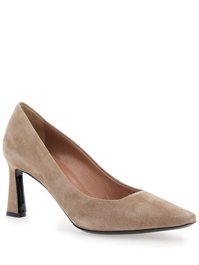 Beige Pumps With Geometric Heel In Suede Woman - POLLINI - BALAAN 2