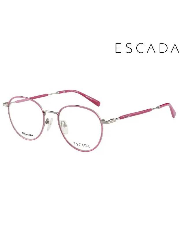 Glasses Frame VES984F 0598 Round Titanium Men Women - ESCADA - BALAAN 1