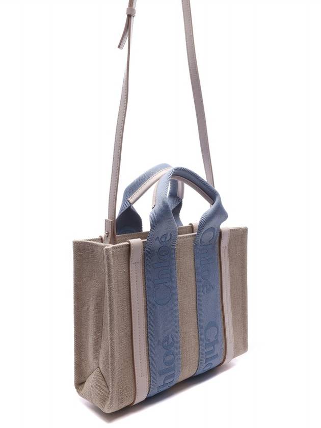 Woody Logo Small Tote Bag Blue - CHLOE - BALAAN 4