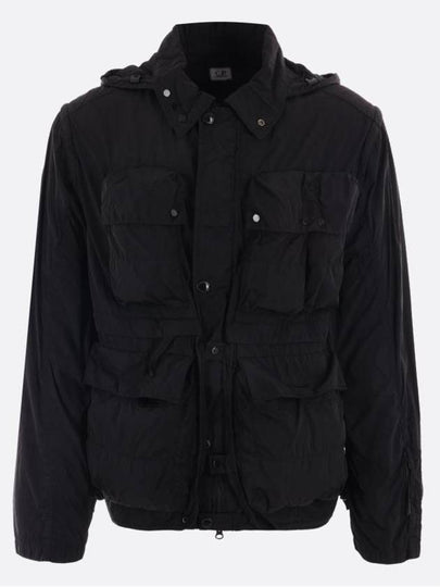 Chrome-R Goggle Utility Hooded Jacket Black - CP COMPANY - BALAAN 2