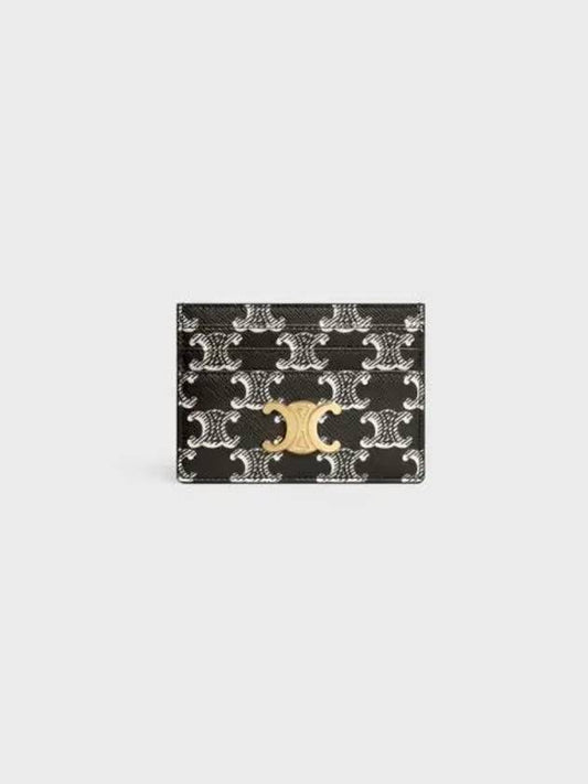 Triomphe Canvas Two-Tone Card Wallet Black - CELINE - BALAAN 2