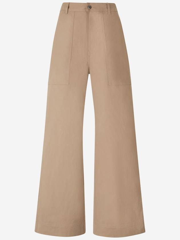 Cotton Gabardine Straight Pants Beige - MONCLER - BALAAN 3