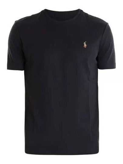 Embroidered Logo Pony Short Sleeve T-Shirt Black - POLO RALPH LAUREN - BALAAN 2