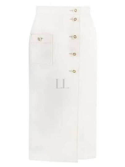 Women's Cotton Long A-Line Skirt White - GUCCI - BALAAN 2