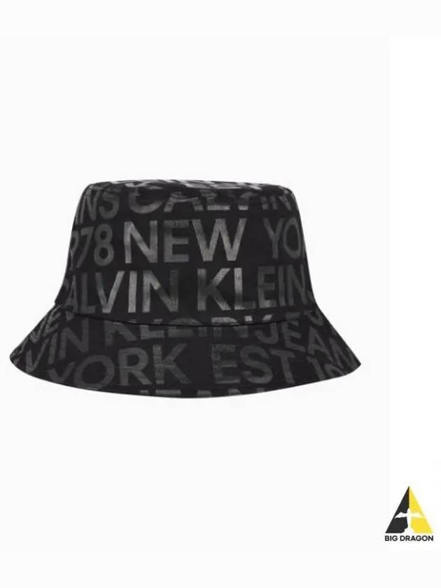 JEANS Unisex Black AOP Reversible Bucket Hat K511426 0GK - CALVIN KLEIN - BALAAN 1