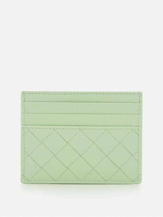 Intrecciato Leather Card Wallet Fresh Mint - BOTTEGA VENETA - BALAAN 1