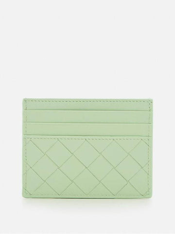 Intrecciato Leather Card Wallet Fresh Mint - BOTTEGA VENETA - BALAAN 1