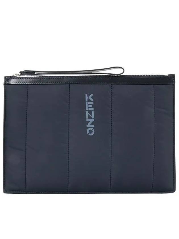 Logo Strap Clutch Bag Navy - KENZO - BALAAN 2