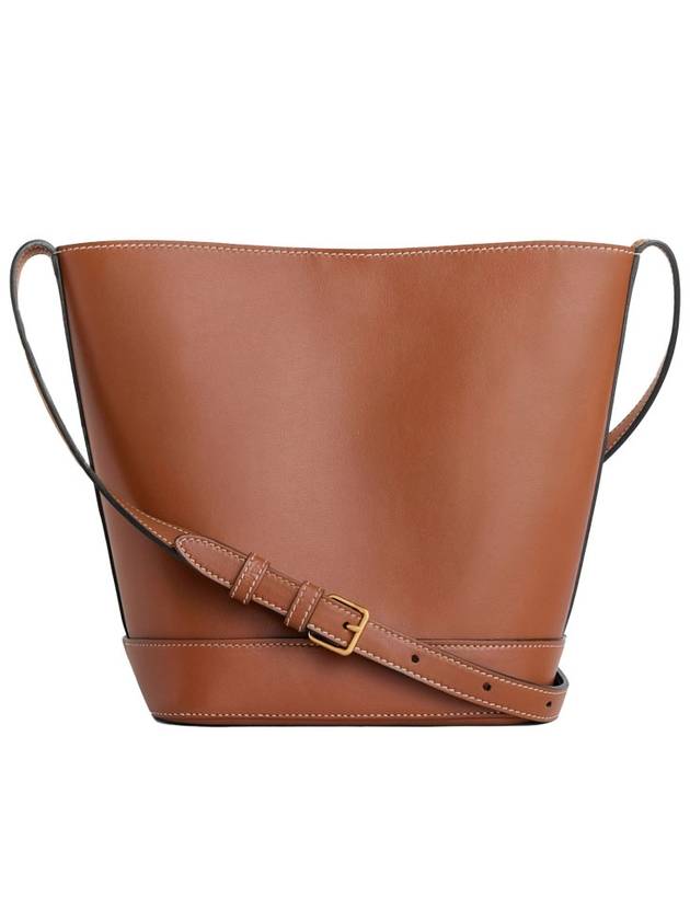 Cuir Triomphe Calfskin Small Bucket Bag Tan - CELINE - BALAAN 4