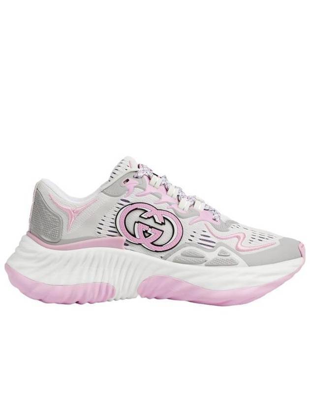 Interlocking G Ripple Low Top Sneakers White Grey Pink - GUCCI - BALAAN 1