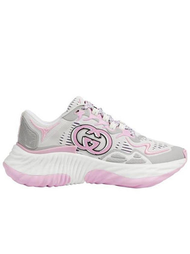 Interlocking G Ripple Low Top Sneakers White Grey Pink - GUCCI - BALAAN 1