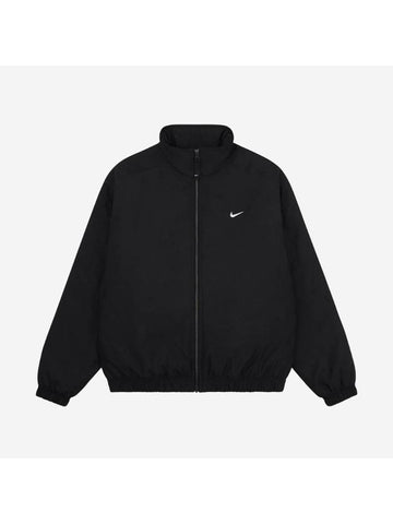 NRG Solo Swoosh Satin Bomber Jacket Black - NIKE - BALAAN 1