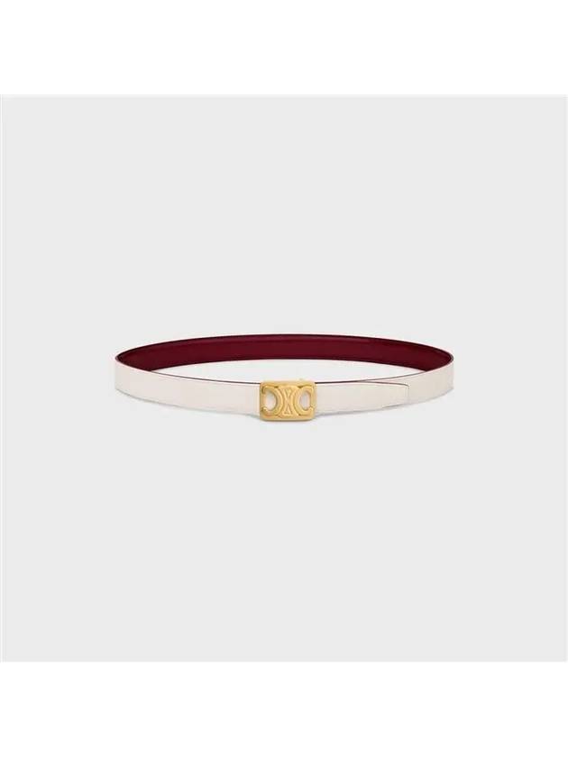 Frame Triomphe Reversible Medium Leather Belt Black White - CELINE - BALAAN 3