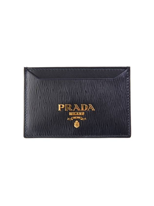 Vitello Gold Logo Card Wallet Black - PRADA - BALAAN 1