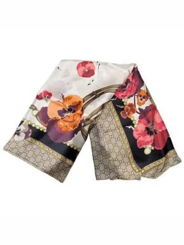 GG Flower Square Silk Scarf - GUCCI - BALAAN 2