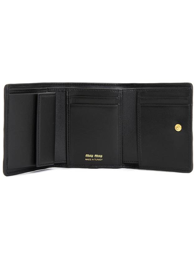 Matelasse Logo Nappa Leather Half Wallet Black - MIU MIU - BALAAN 5