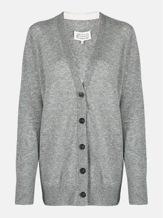 Women's V-neck Knit Wool Cardigan Grey - MAISON MARGIELA - BALAAN 2