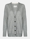 Women's V-neck Knit Wool Cardigan Grey - MAISON MARGIELA - BALAAN 4