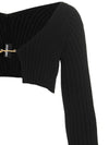 La Maille Pralu Micro Charm Logo Cardigan Black - JACQUEMUS - BALAAN 5