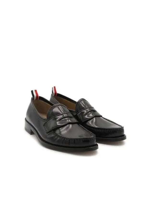 Pleated Leather Penny Loafers Black - THOM BROWNE - BALAAN 3