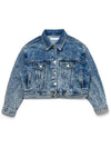 Jinro Cropped Denim Trucker Jacket Blue - C WEAR BY THE GENIUS - BALAAN 11