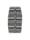 Tartan Check H Line Skirt Grey - THOM BROWNE - BALAAN 2