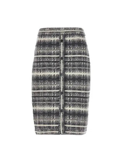 Tartan Check H Line Skirt Grey - THOM BROWNE - BALAAN 2