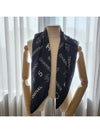 Velvet Logo Scarf Black and White - CHANEL - BALAAN 2