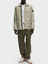 Logo Patch Zip Up Jacket Beige - STONE ISLAND - BALAAN 3