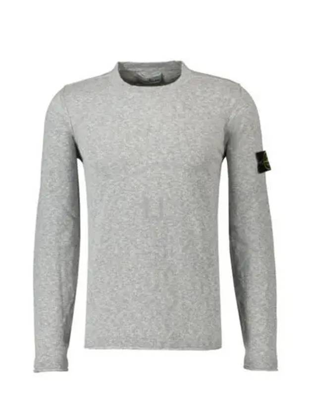 Compass Badge Ribbed Cotton Knit Top Grey - STONE ISLAND - BALAAN 2