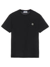 Logo Patch Short Sleeve T-Shirt Black - STONE ISLAND - BALAAN 2