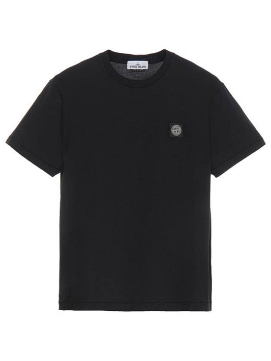 Logo Patch Short Sleeve T-Shirt Black - STONE ISLAND - BALAAN 2