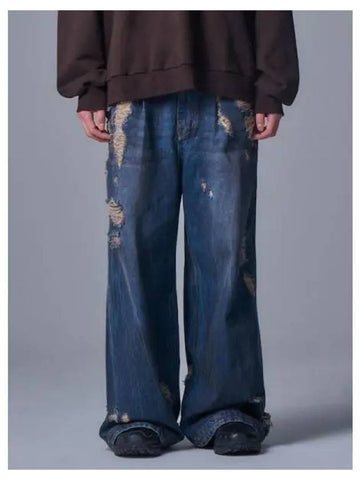 Oil washed denim wide pants blue domestic product GM0024061834275 - JUUN.J - BALAAN 1