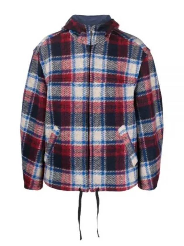 Kurt Check Zip-Up Hoodie Red - ISABEL MARANT - BALAAN 2