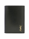 Monogram Gold Hardware Bifold Wallet Black - SAINT LAURENT - BALAAN 3