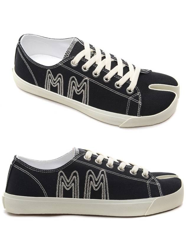 MM Tabi Canvas Low Top Sneakers Black - MAISON MARGIELA - BALAAN 2