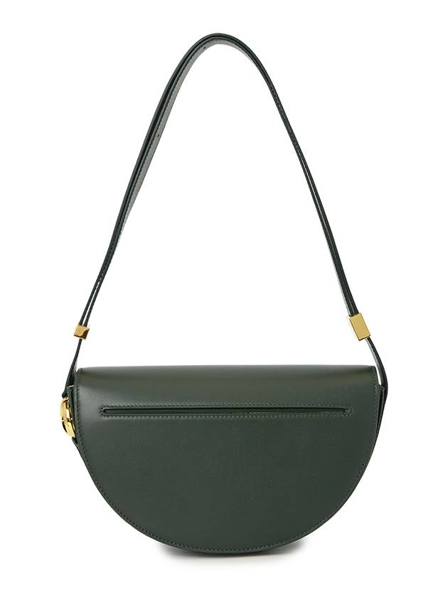 Logo Print Foldover Leather Shoulder Bag Bottle Green - PATOU - BALAAN 4